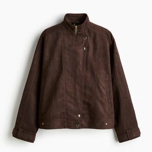 H&M Women’s Oversized Suede Biker Jacket